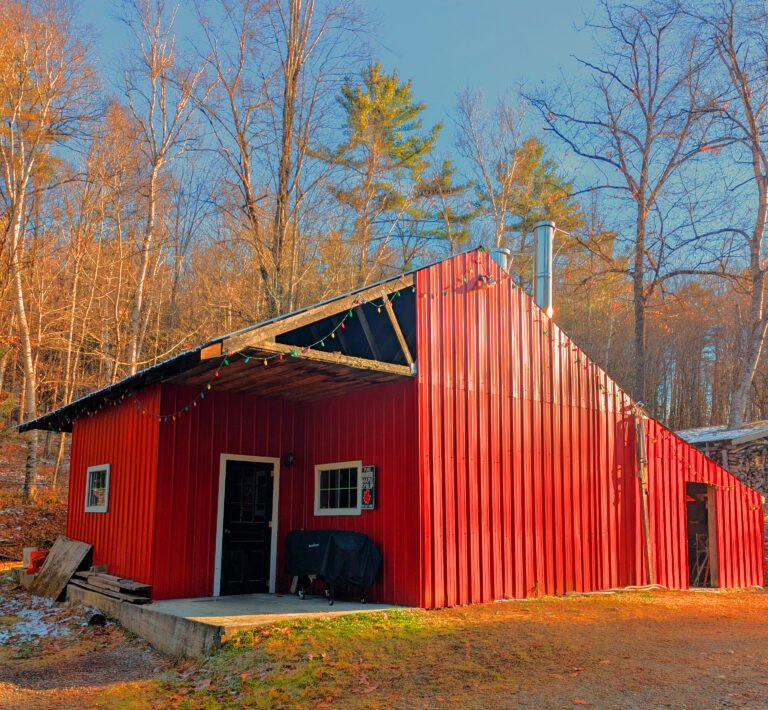 Exterior photo of Dodge's Sugar Shack where all the maple syrup magic happens